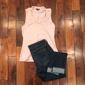 Pale blush choker style tank, worn once